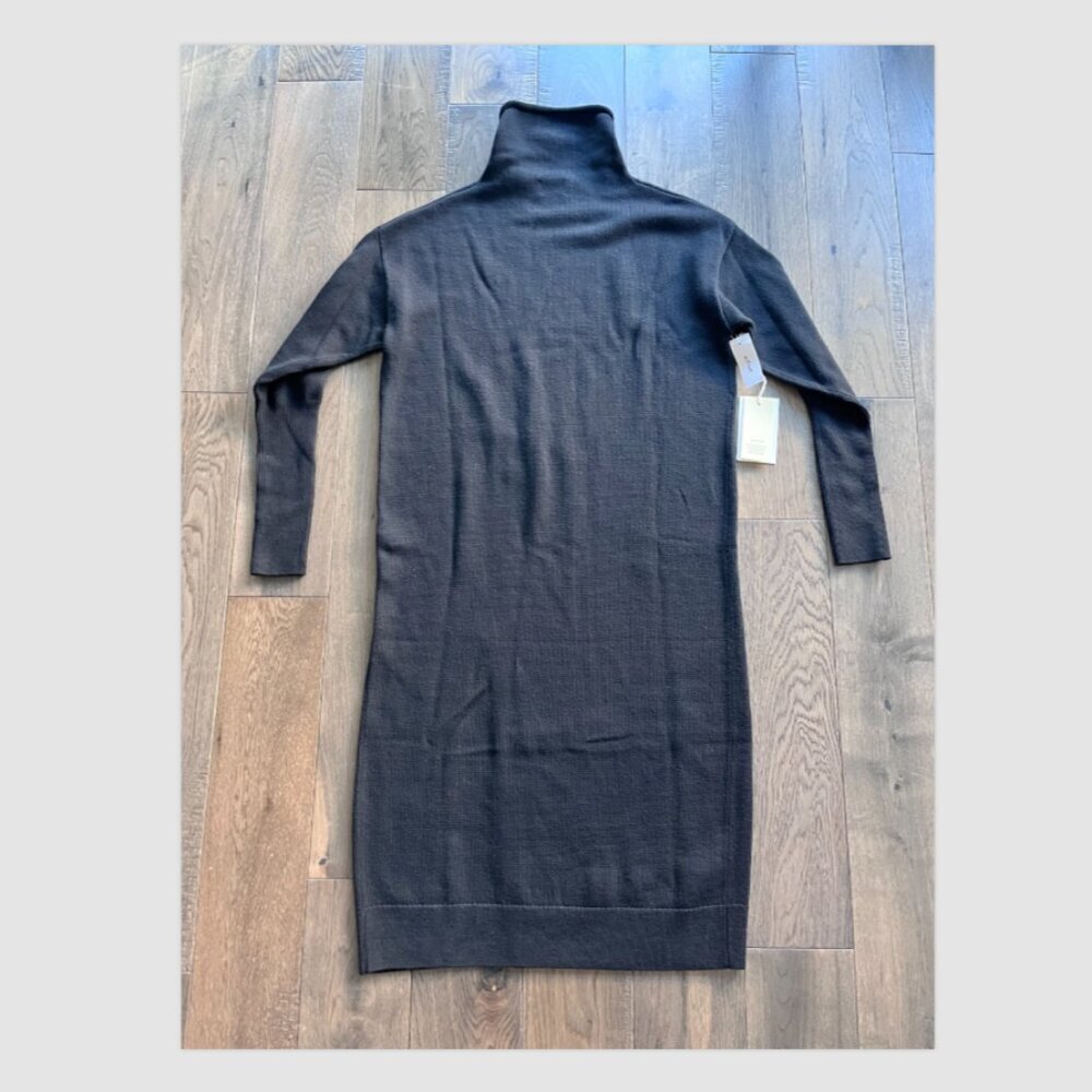 Aritzia Wilfred Cyprie Sweater Dress NWT 100% Italian Merino Wool Black Size 2XS - Picture 6 of 10